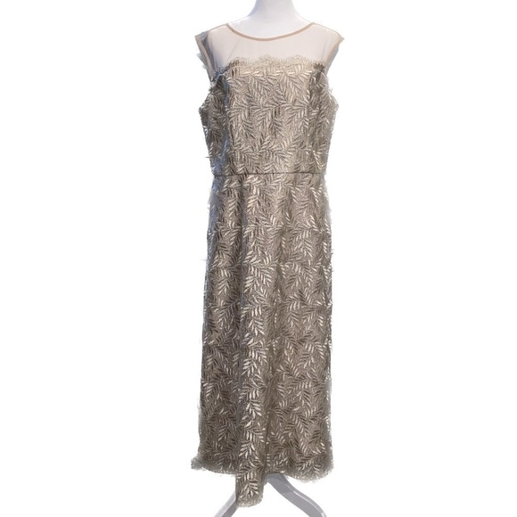 JS Collections Women's “Rosie” Pink and Gold Cocktail Dress Size 12 - Picture 5 of 15